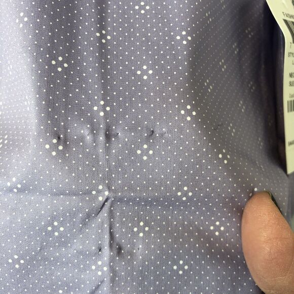 Alfani NWT Men's Regular Fit AlfaTech Button Up Lavender w/White Dots Shirt L - Picture 8 of 9